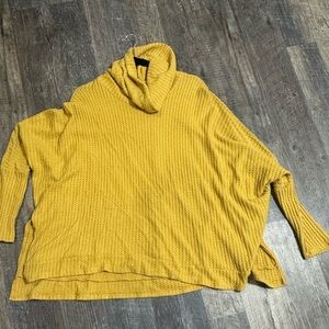 Dolman sleeve turtle neck waffle sweater
